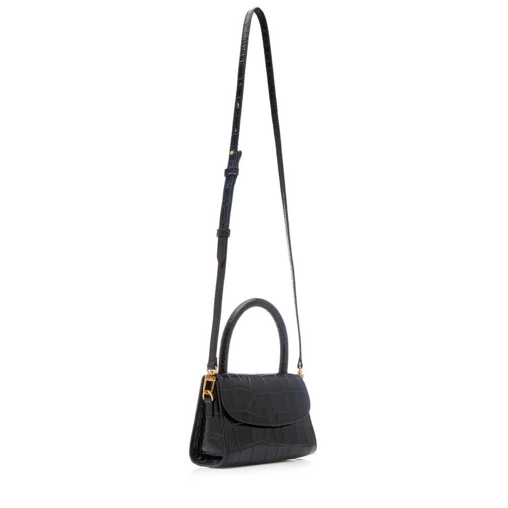 BY FAR Mini Croc-Embossed Leather Shoulder Bag NEW